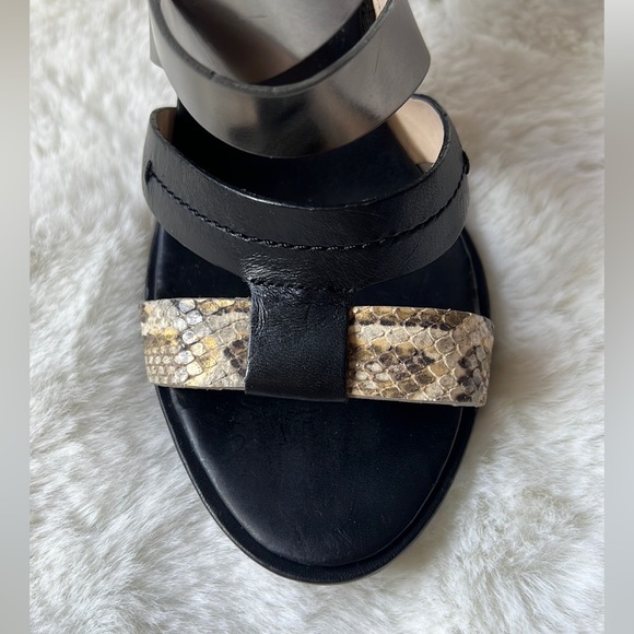 Coach Tawnee Leather Strappy Heels mirrored, vachetta and python embossed Leathe - Picture 4 of 17